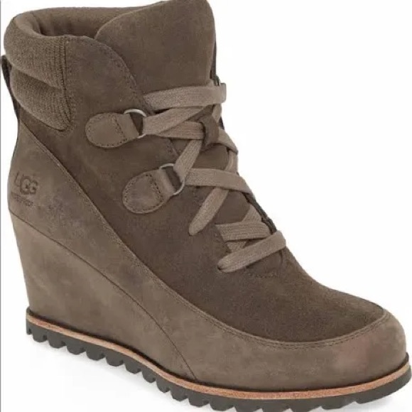 UGG Kristin Waterproof Wedge Bootie in taupe - Picture 1 of 5